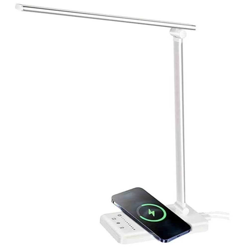 LED Desk Lamp Eye-Caring Table Lamps with Wireless Charger Touch Control